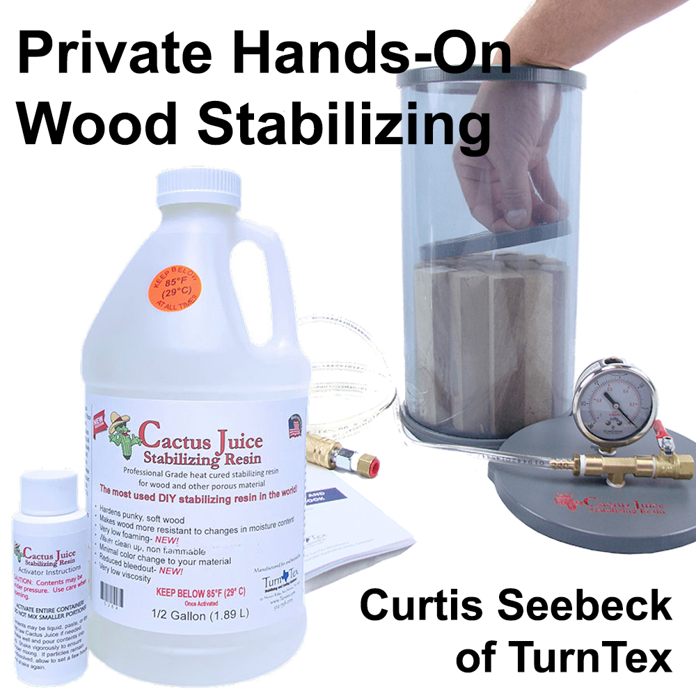 Private Hands-On Wood Stabilizing Lesson with Curtis Seebeck of TurnTex